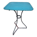 Gueridon de bistrot carre en metal peint n1