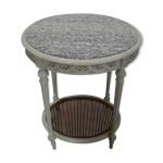 Guridon en bois rchampi et cannage style louis xvi 1920