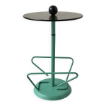 Gueridon ou bout de canap� metal et verre - design memphis
