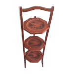 Guridon chinois pliant en bois laqu rouge