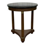 Gu�ridon empire des ann�es 1950 en acajou et marbre noir