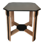 Guridon esme art dco bois, noir et gris
