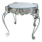 Guéridon en fer forgé plateau miroir 1930 Guéridon en fer forgé plateau miroir 1930