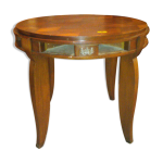 Gu�ridon jules leleu en acajou et m�tal