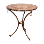 Gu�ridon en marbre, pierre et fer bross�, 18� si�cle