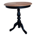 Guridon marqueterie pieds noirs