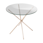 Guridon mikado en laiton argent et verre, annes 1980