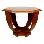 Guridon octogonal en noyer, art dco moderniste, france, c. 1930
