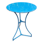 Guridon / petite table de jardin ancienne en mtal bleue