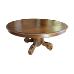 Guridon de salle  manger en noyer massif fin xix