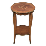 Guridon selette table d'appoint style louis xv em marqueterie et bois de rose dcores - 1900s