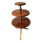 Guridon - serviteur muet en acajou - trois plateaux reposant sur un pitement tripode - 1880