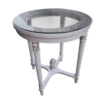 Gueridon de style louis xvi laqu blanc