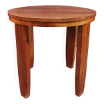Guridon table d'appoint art dco en noyer massif