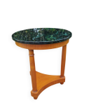 Guridon, table d'appoint style empire en bois et marbre
