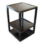 Guéridon ou table d'appoint verre fumé noir trois étages Guéridon ou table d'appoint verre fumé noir trois étages