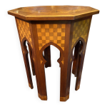 Guridon table  th en thuya  dcor marquet