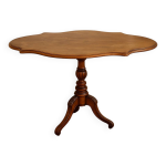 Gu�ridon, table violon tripode ovale en bois, style napol�on iii