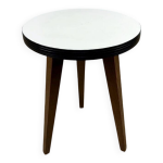 Guridon tripode plateau blanc et pieds fuseau 50's