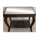 Guridon vintage 1970 artisanat fait main miroir oriental - 60 x 30 cm