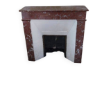 Habillage de chemine en marbre rouge - dbut xxme
