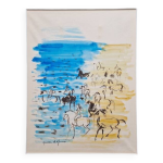 Hassan el glaoui (1924 - 2018) - aquarelle sur papier  cavaliers sur la plage  - signe