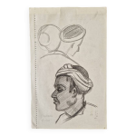 Hlne vogt (1902 - 1994) - dessin au fusain sur papier - portrait marocain