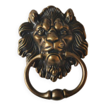 Heurtoir / marteau de porte tte de lion antique,  patine bronze antique 16 x 12 cm