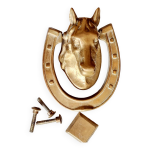 Heurtoir de porte cheval laiton massif