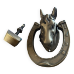 Heurtoir de porte tte de cheval sur fer  cheval