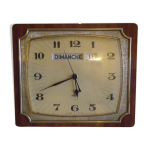 Horloge en formica recto et verso, métal or, avec jour et date marque jaz transistor - années 60 Horloge en formica recto et verso, métal or, avec jour et date marque jaz transistor - années 60