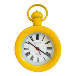 Horloge murale mtal et verre annes 80