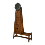 Horloge sur pieds guillerme et chambron avec dcor faence par danikowski 1950 s