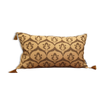 Housse de coussin ottoman style ikat ocre havane, verte olive, 30 x 50 cm Housse de coussin ottoman style ikat ocre havane, verte olive, 30 x 50 cm
