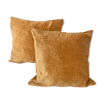 Housses de coussins velours camel, 50x50