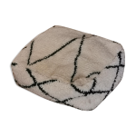 Housse de pouf berbre bni ouarain 100% laine blanche  losanges