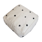 Housse de pouf berbre bni ouarain  losanges noirs et blancs