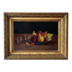 Huile sur toile encadre d'une nature morte aux poires, 1911