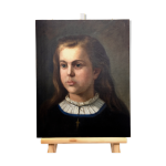 Huile sur toile portrait d une jeune fille debut xx siècle Huile sur toile portrait d une jeune fille debut xx siècle