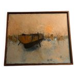 Huile sur toile signe jean godin