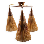 Ib fabiansen pour fog & m�rup, grand plafonnier / suspension, ann�es 1960, danemark.