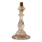 Imposant pied de lampe en cristal massif de baccarat modèle bambou torse Imposant pied de lampe en cristal massif de baccarat modèle bambou torse