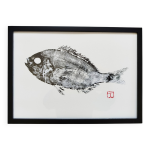Impression d'art encadr�e,  estampe d'une dorade