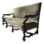 Intemporelle banquette xixe style louis xiv noyer, pieds os de mouton