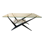 Jarden france table basse à double plateaux de verre, piètement en métal Jarden france table basse à double plateaux de verre, piètement en métal