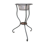 Jardinière ancienne fer forgé vasque verre soufflé Jardinière ancienne fer forgé vasque verre soufflé