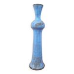 Jean franois descombes (n en 1940)  vallauris - vase soliflore en cramique maill bleu  reflet