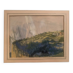 Jean jacques grunenwald (1911 - 1982) - gouache - paysage de montagne