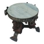 Jean - maurice rothschild (1902 - 1999) table basse en fer forg et marbre