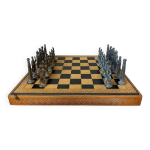 Jeu d chec en cuir et mtal